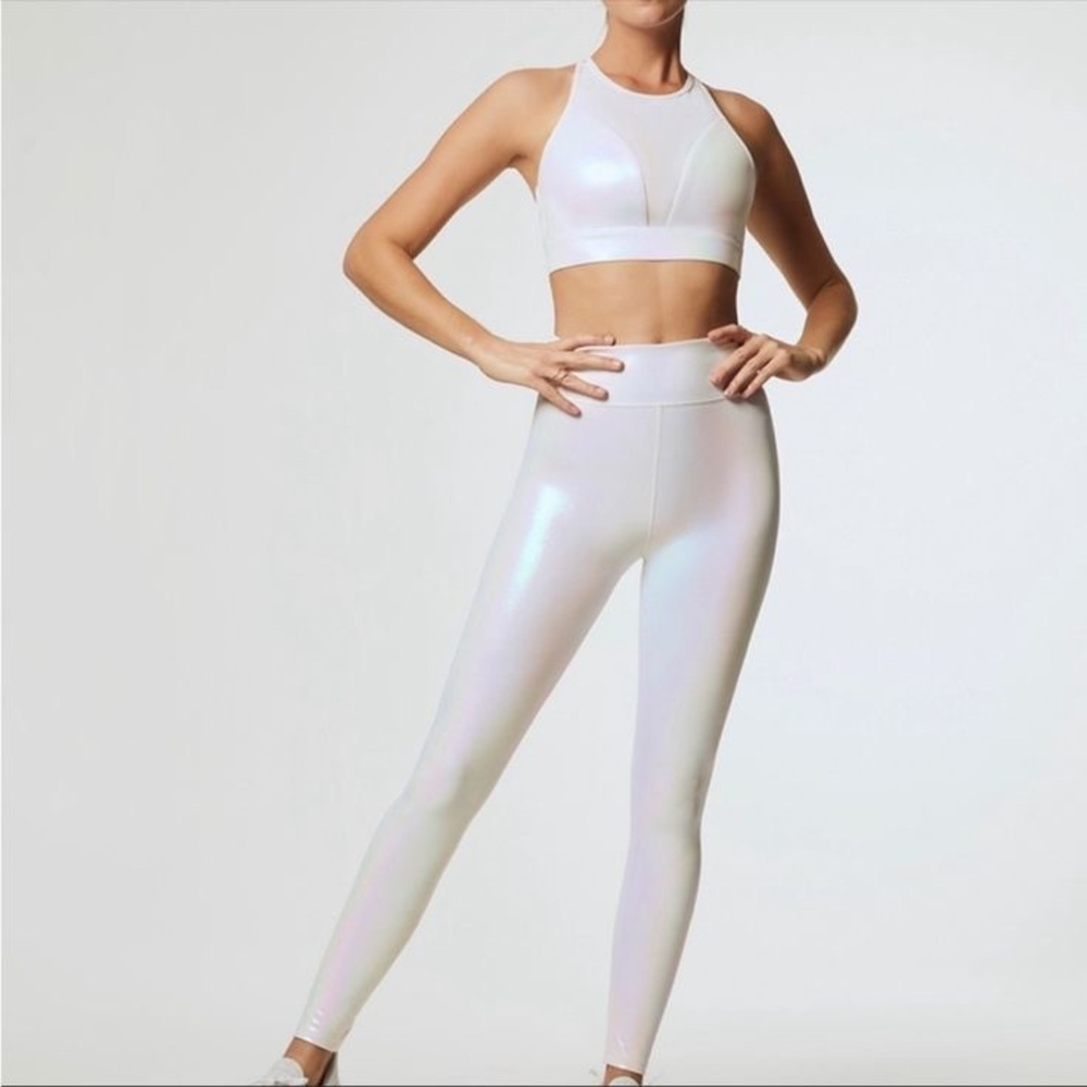 Carbon38 Shimmering White Leggings New with Tags - Picture 2 of 9